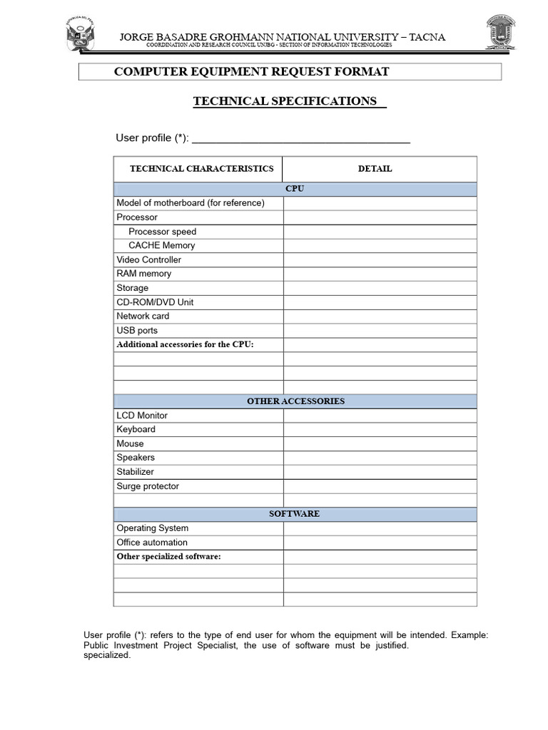 Computer Equipment Request Format | PDF