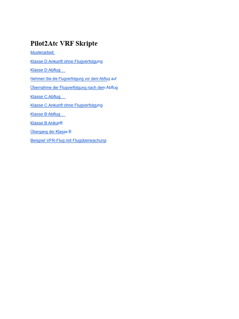 Pilot2ATC VFR-Skripte | PDF