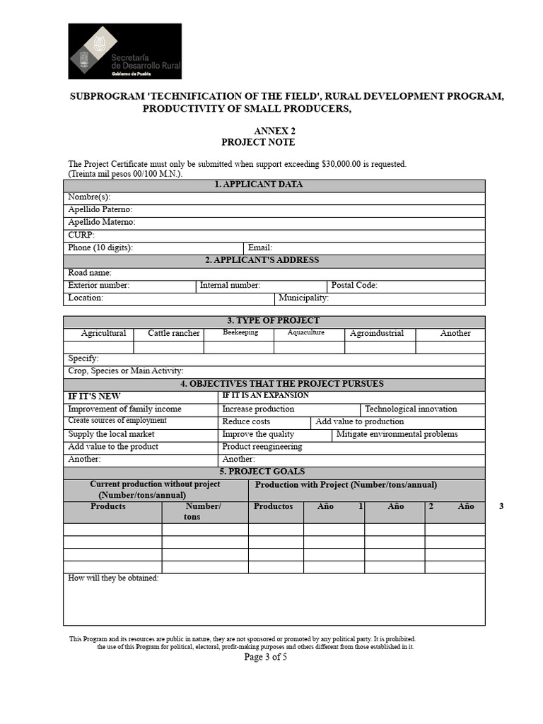Rural Development Project Application Form | PDF | Agriculture | Economies