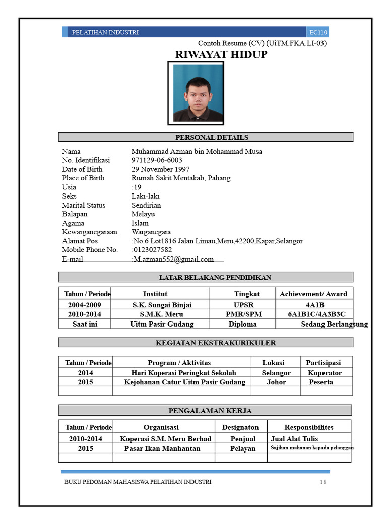Resume Pelatihan Industri Muhammad Azman | PDF