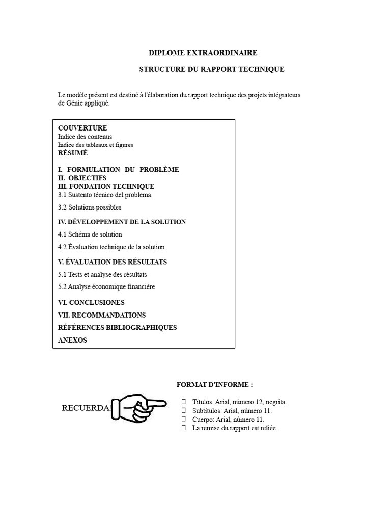 Structure du Rapport Technique en Génie | PDF