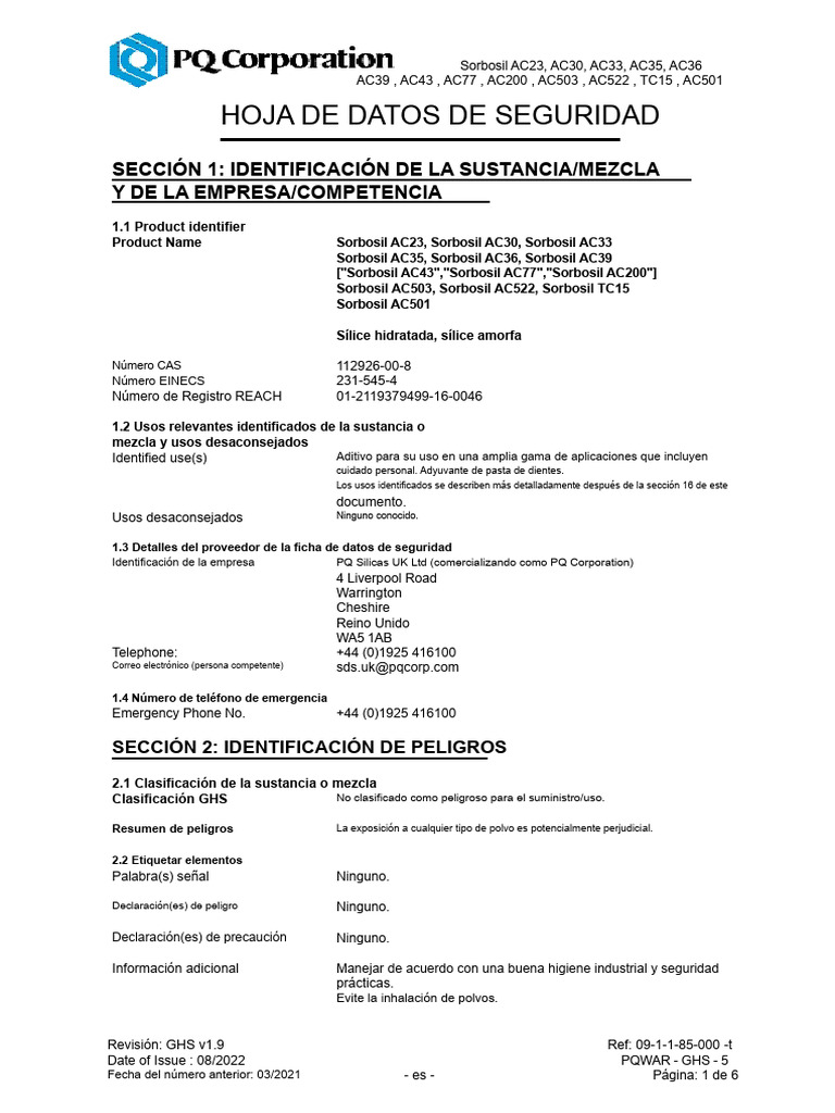 Sorbosil - AC23 - AC30 - AC33 - AC35 - AC36 - AC39 - AC43 - AC77 ...