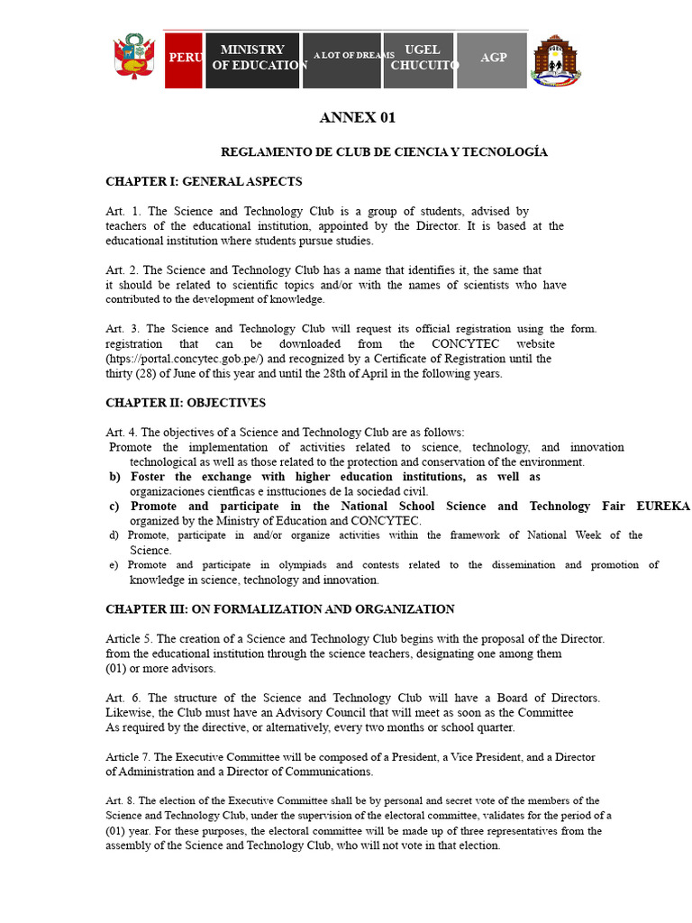Annexes Formats for Science Club | PDF | Science