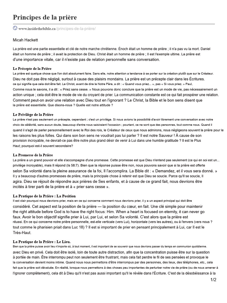 Principes essentiels de la prière chrétienne | PDF | Prière | Dieu