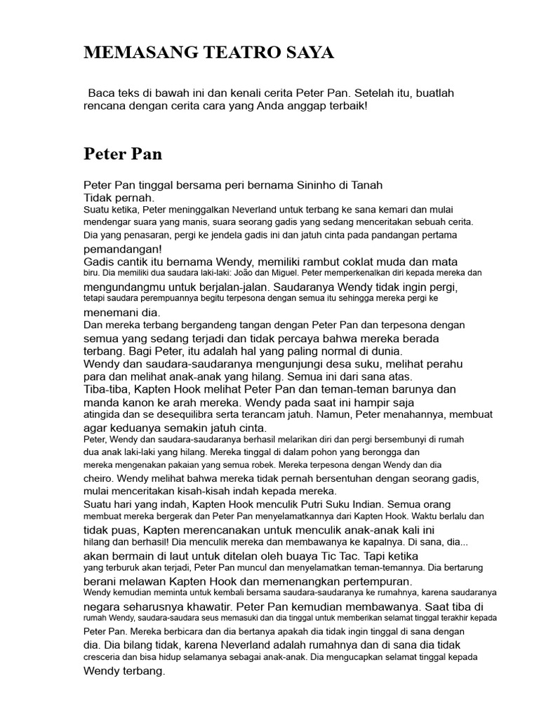 Peter Pan - Teater | PDF