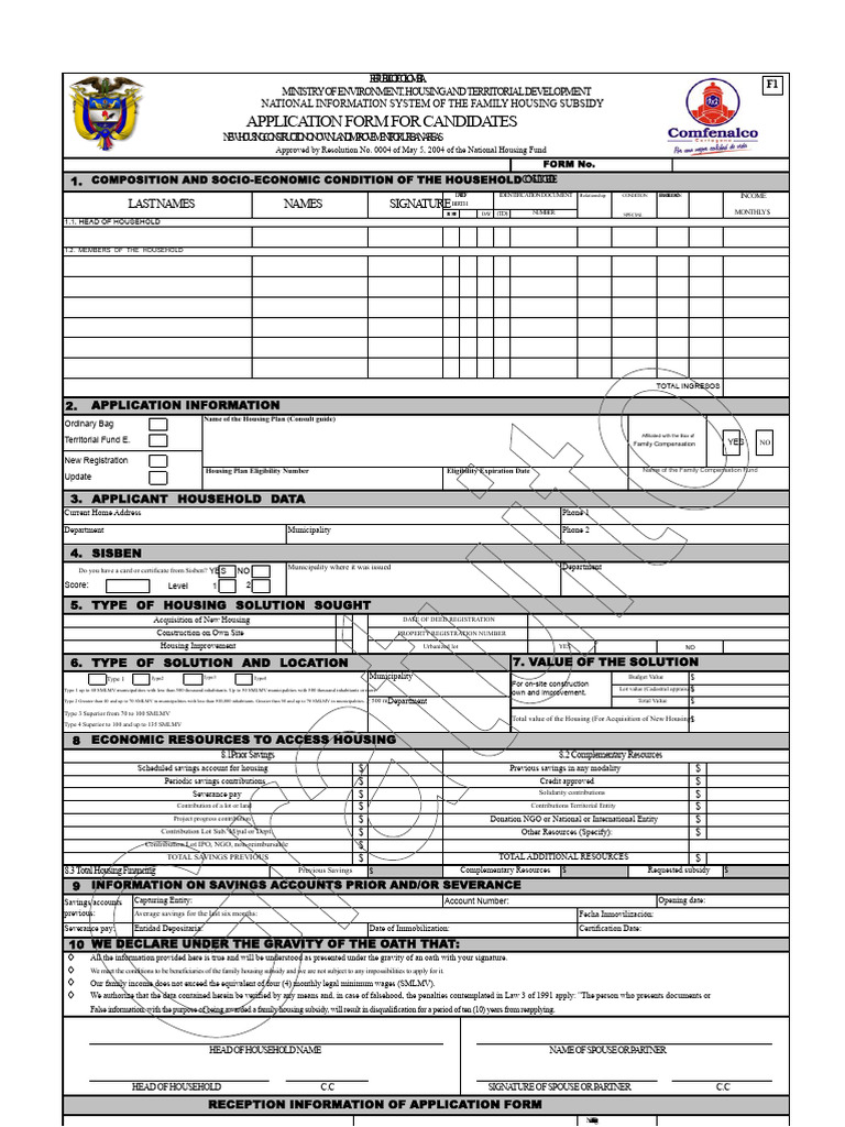 Family Housing Subsidy Application Form | PDF | Economies