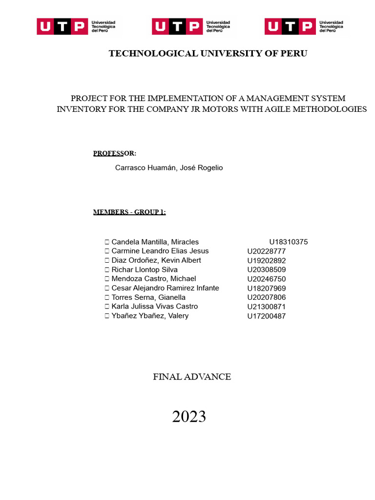 (AC - 18) Final Project - Group 1 | PDF | Scrum (Software Development ...
