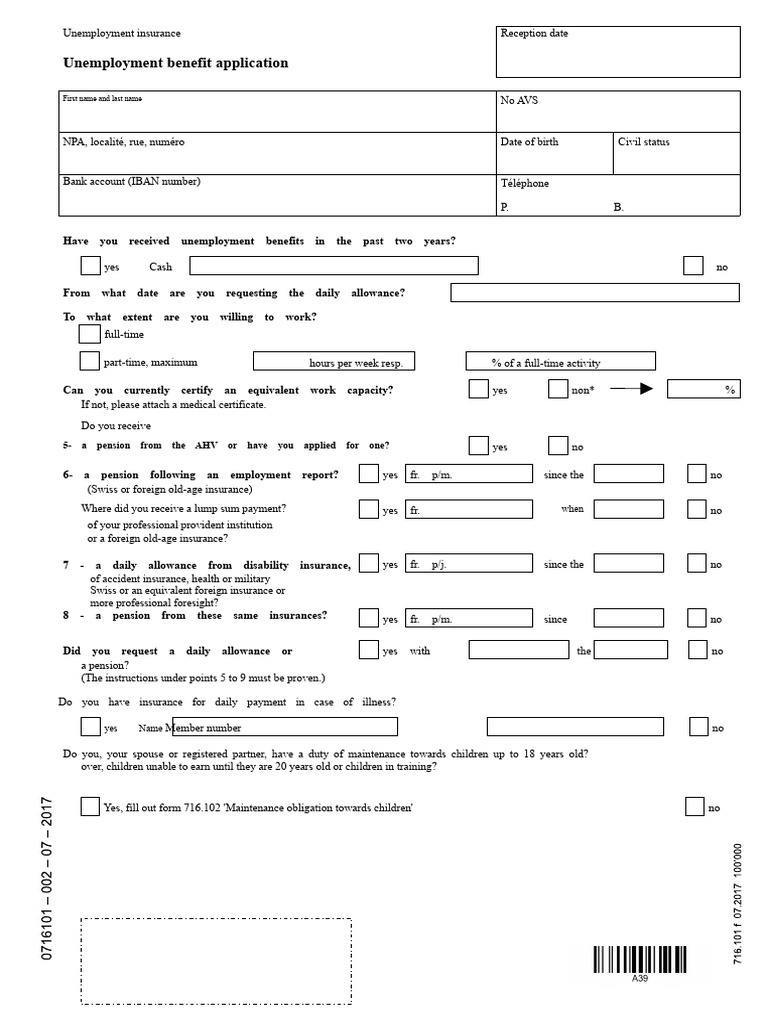 716-101 D V2.2 Fillable | PDF | Unemployment Benefits | Employment