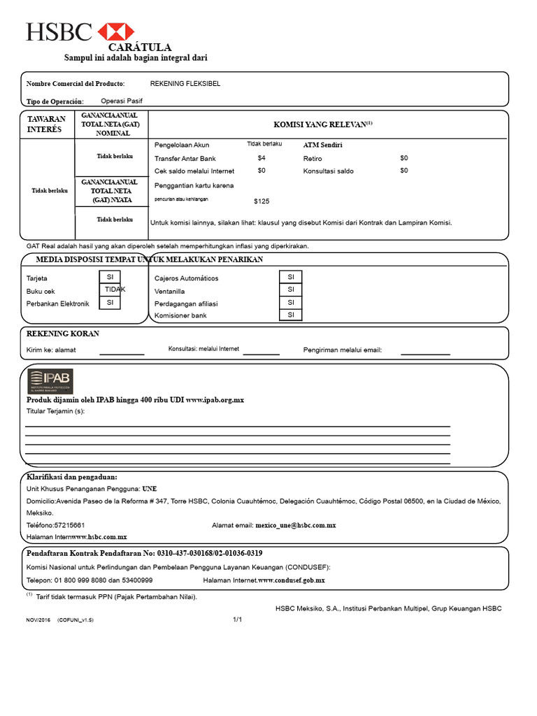 Sampul Kontrak HSBC Meksiko | PDF