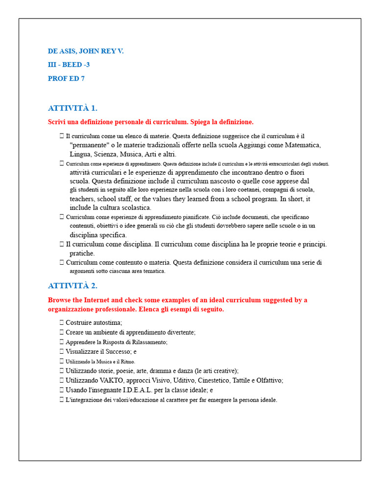De Asis John Rey. Prof Ed.7 | PDF