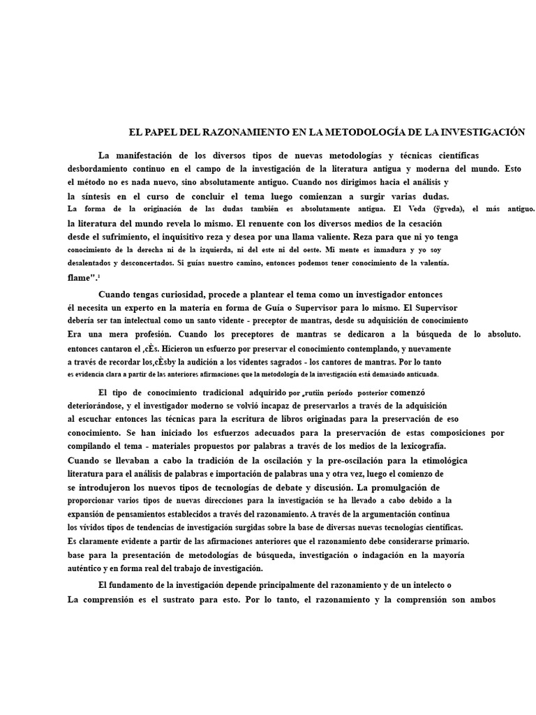 El Papel Del Razonamiento en La Metodología de Investigación | PDF ...