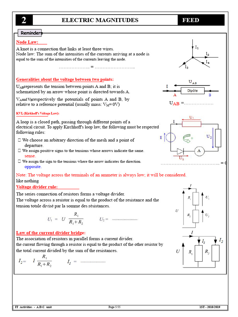 Electrical Circuit Laws and Exercises | PDF | Resistor | Voltage