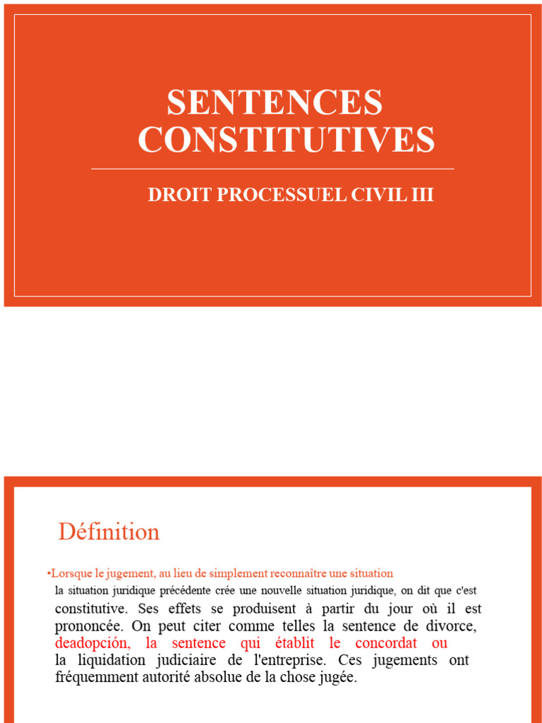 Sentences constitutives en droit civil | PDF | Juge