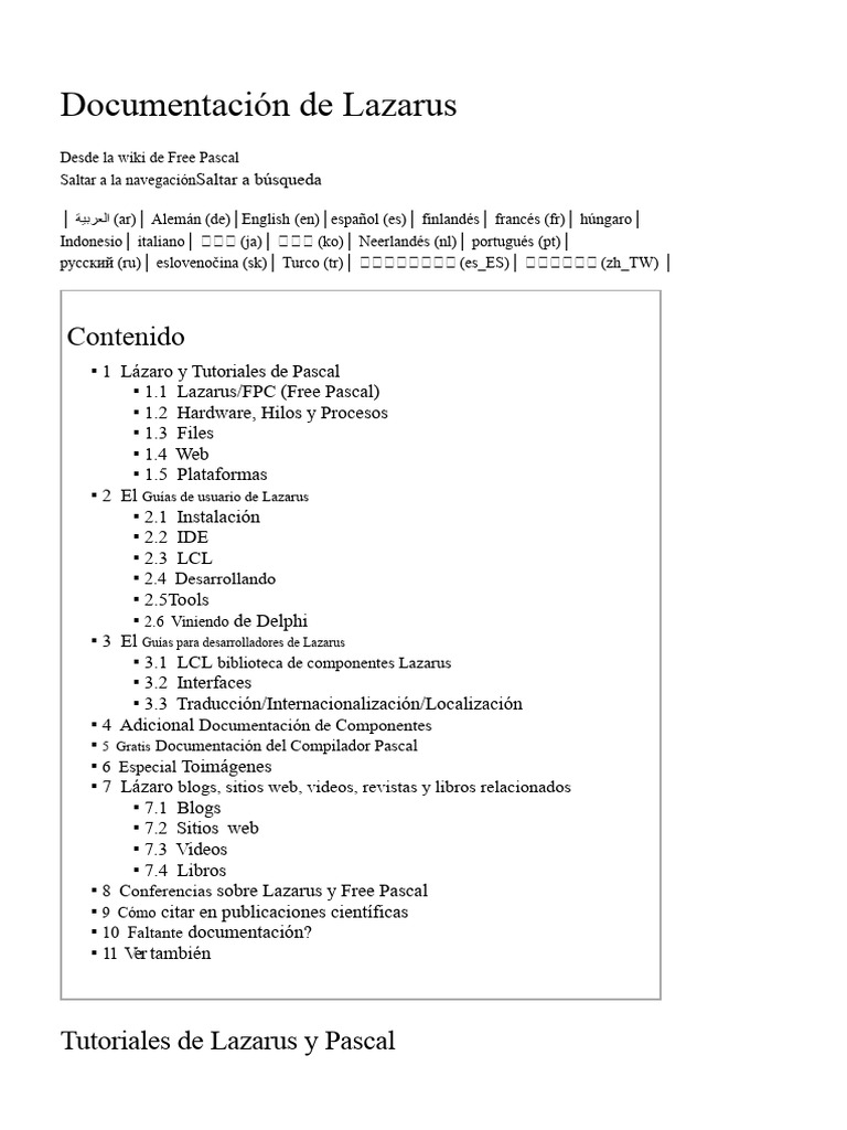 Documentación de Lazarus y Pascal | PDF | Entorno de desarrollo ...