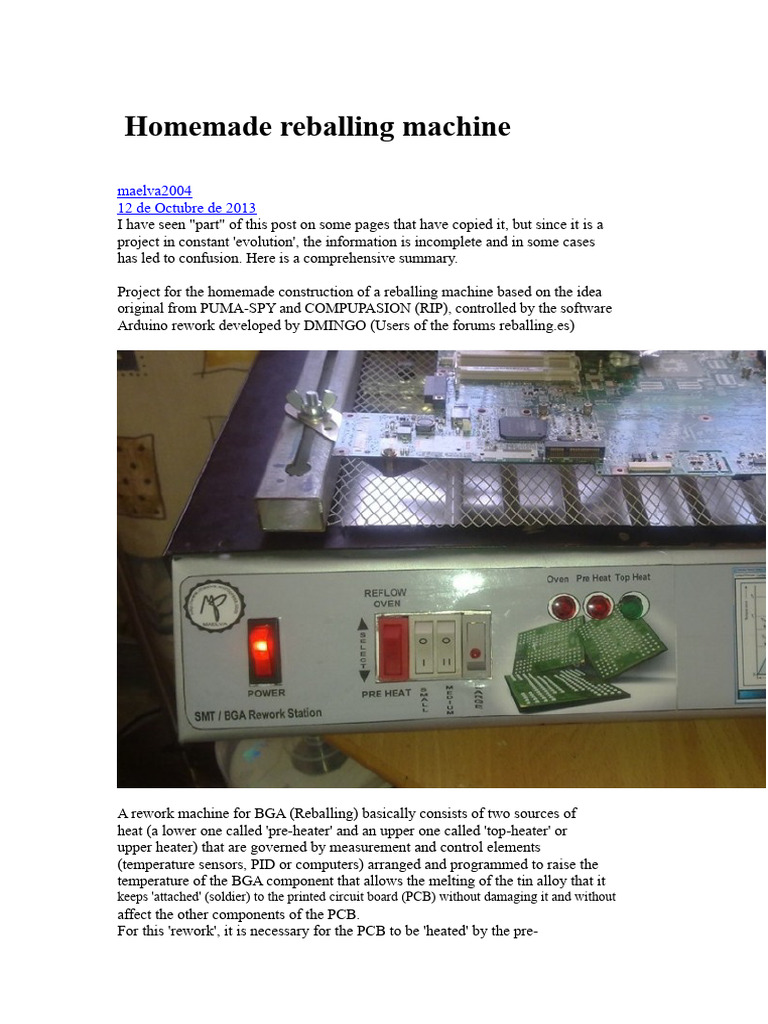 Build Your Own Reballing Machine | PDF | Thermocouple | Electrical ...