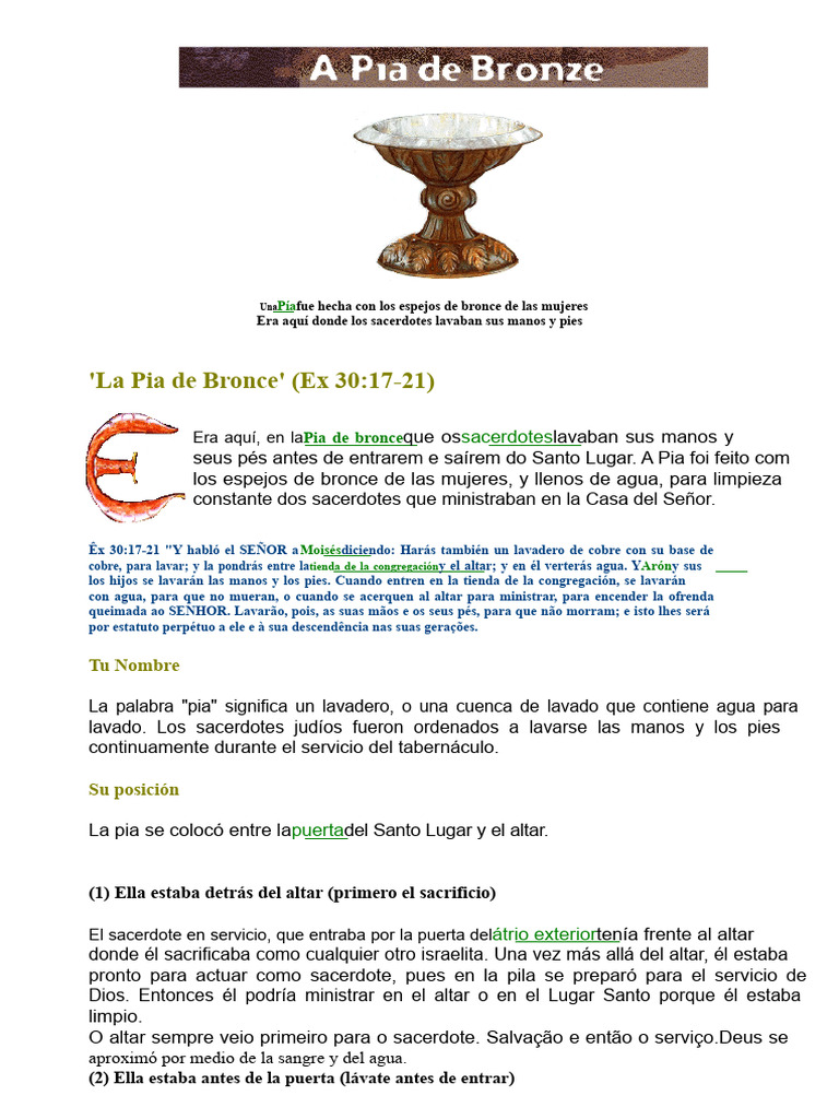 La Pia de Bronce: Purificación Sacerdotal | PDF | Sacerdote | Cristo ...