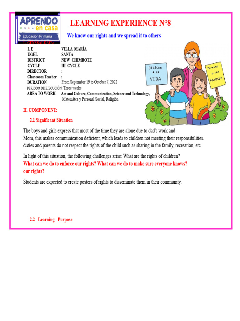 Learning Experience N 08 - Iii Cicio | PDF | Chart | Information
