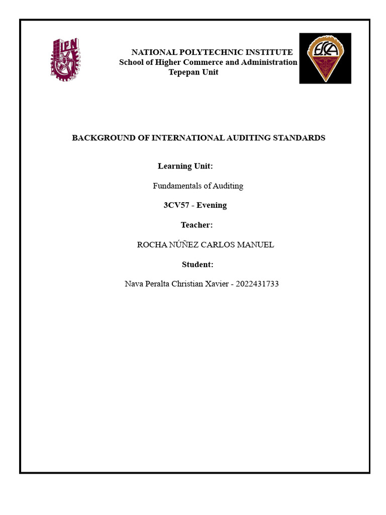 Overview of International Auditing Standards | PDF | Audit | Business