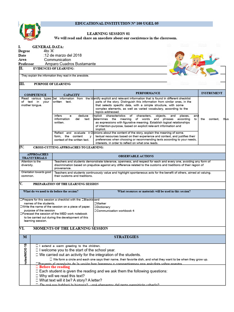 Classroom Coexistence Learning Session | PDF | Reading Comprehension ...