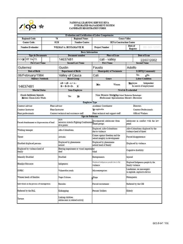 GCC-F-047 Candidate Registration Form 270101114 Operate Forklifts ...