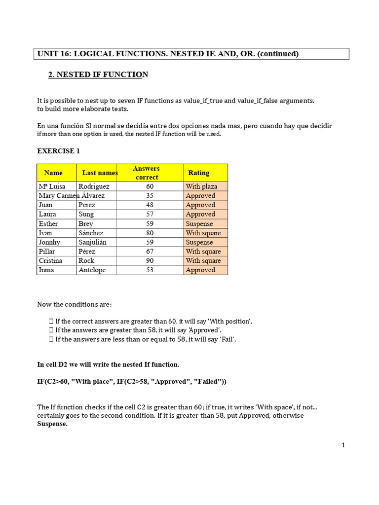 Mastering Nested IF Functions in Excel | PDF | Debit Card | Payments