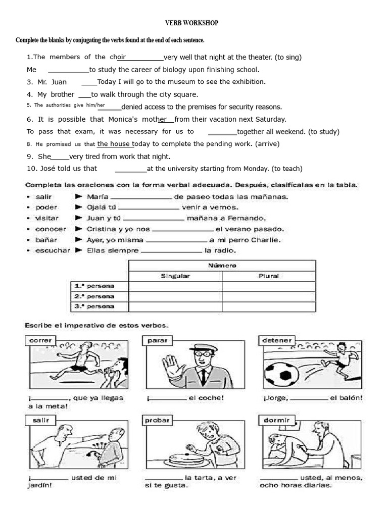 Verb Conjugation and Mood Workshop | PDF | Grammatical Conjugation ...