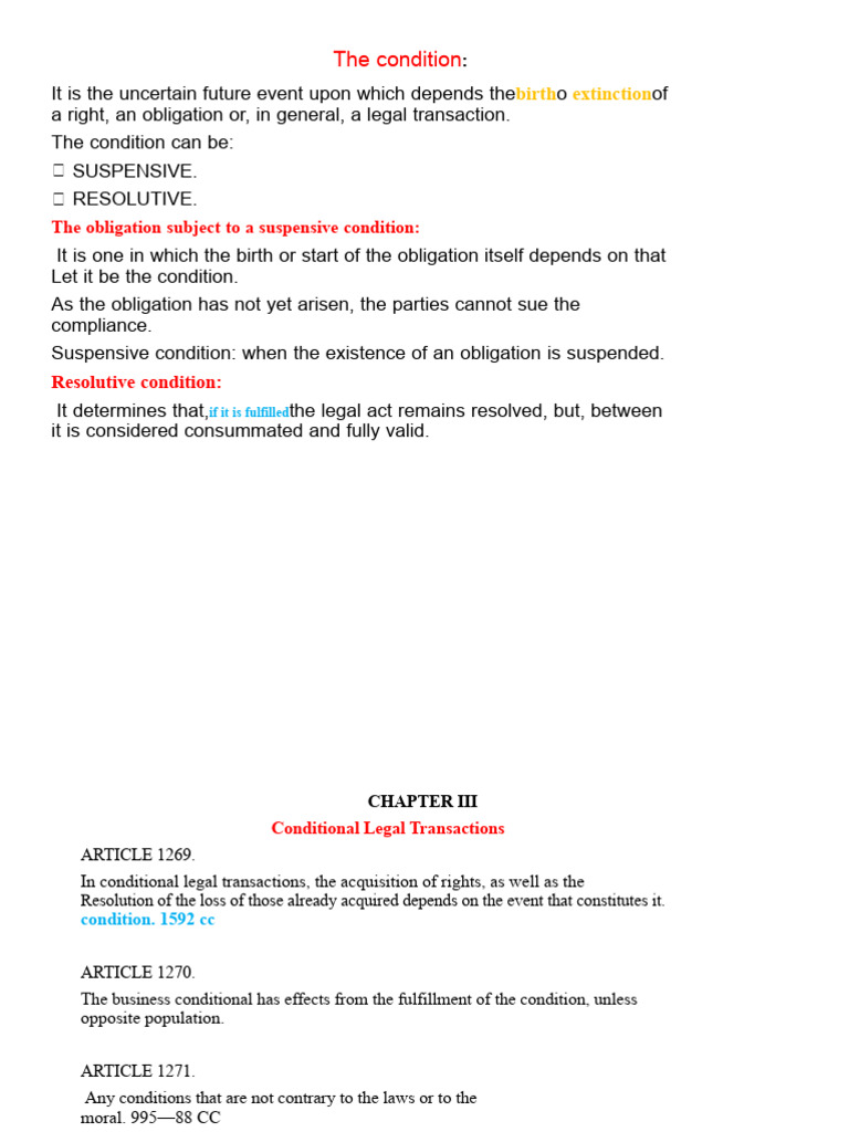 Conditional Legal Transactions and The Deadline | PDF | Common Law ...