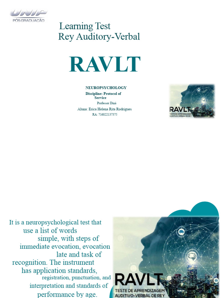 RAVLT: Neuropsychological Memory Test | PDF | Memory | Learning