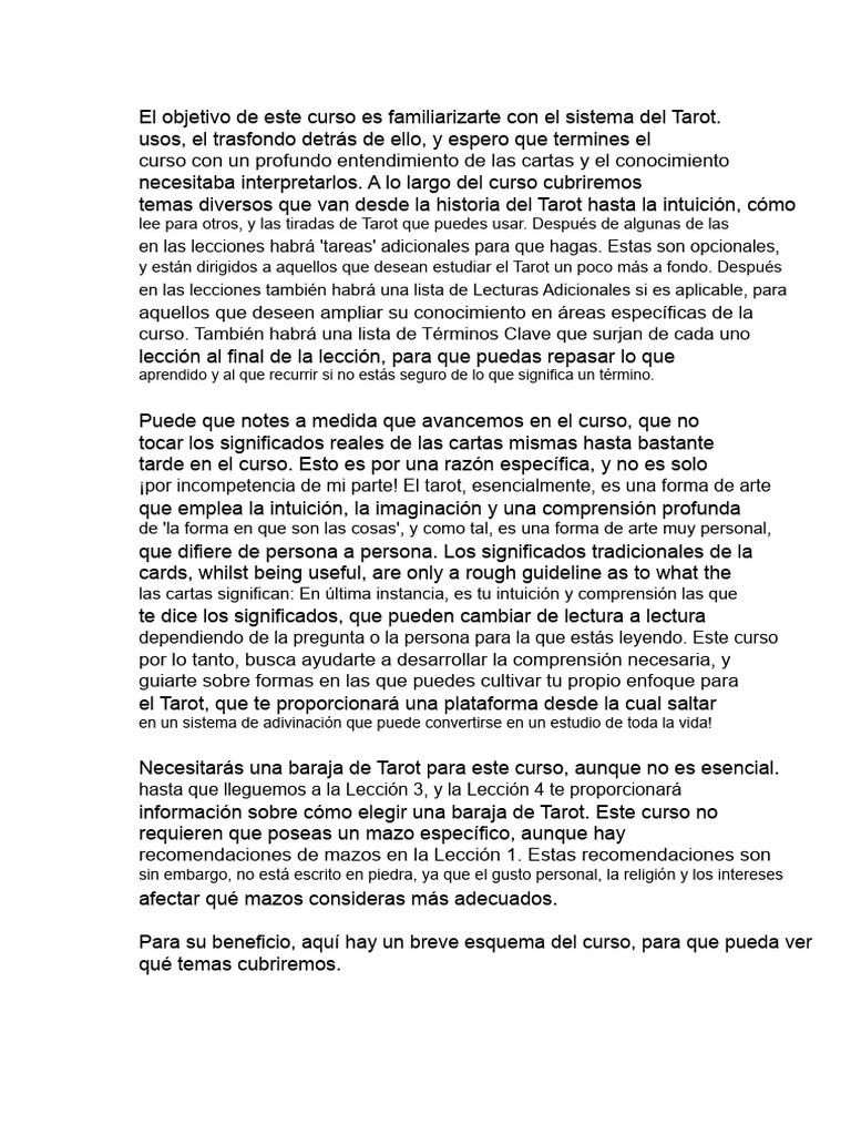 Curso Completo de Tarot: Aprende a Interpretar | PDF | Tarot | Jugando ...