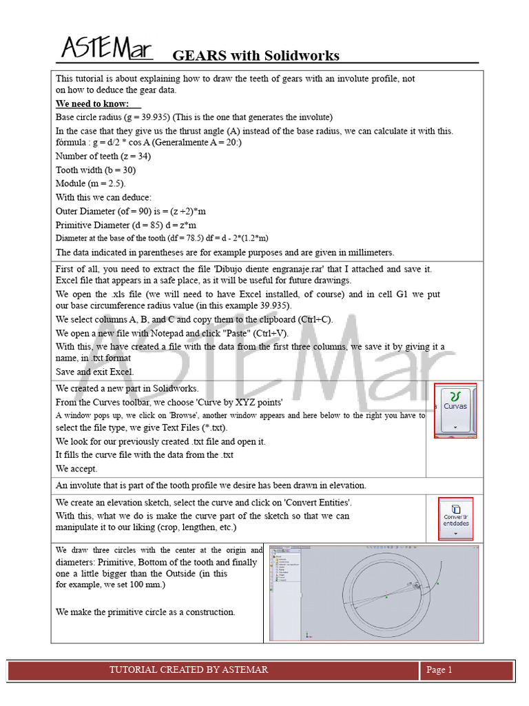 GEARS TUTORIAL Solidworks | PDF | Gear | Helix