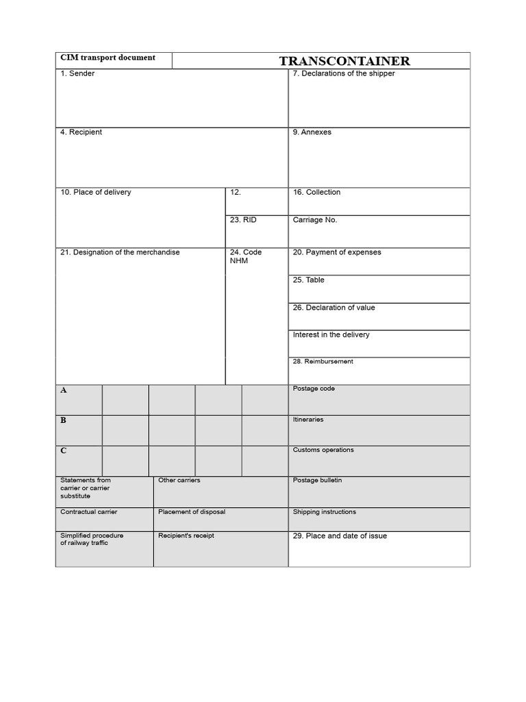 CIM Waybill Model | PDF