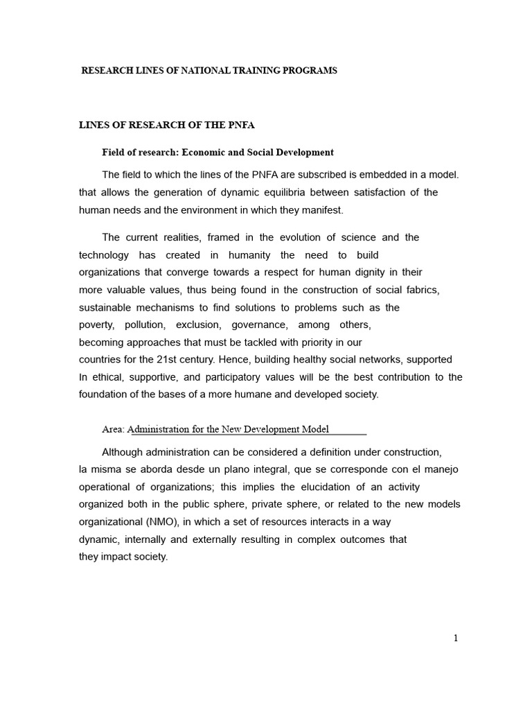 Research Lines PNF | PDF | Electricity Generation | Knowledge
