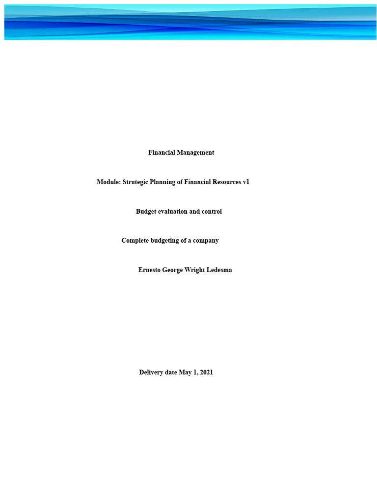 Strategic Financial Planning and Budgeting | PDF | Budget | Equity ...