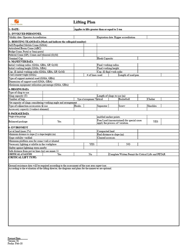 Comprehensive Lifting Plan Guide | PDF | Crane (Machine)