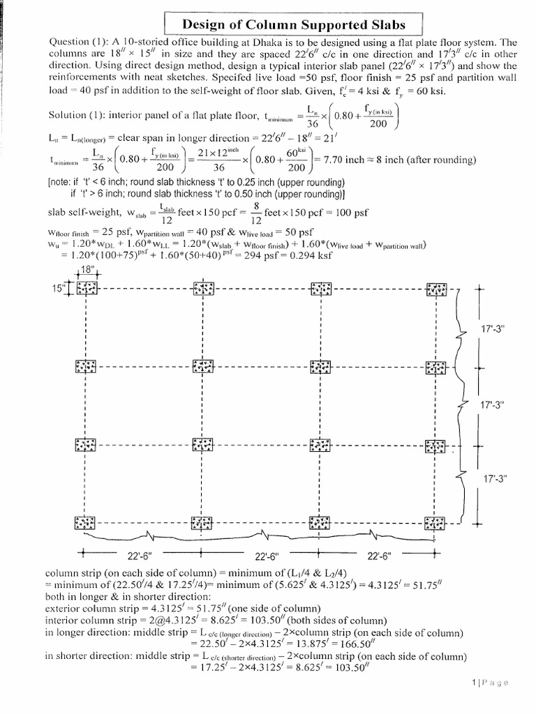 Design Example Column Supported Slab | PDF