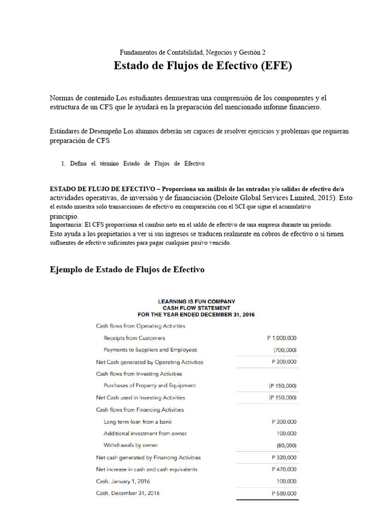 ABM 12 (Estado de Flujos de Efectivo) EFE | PDF | Contabilidad | Estado ...