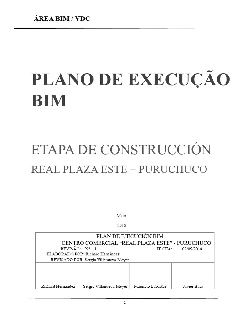 Plano de Execução BIM para Real Plaza Este | PDF | BIM | Desenho técnico