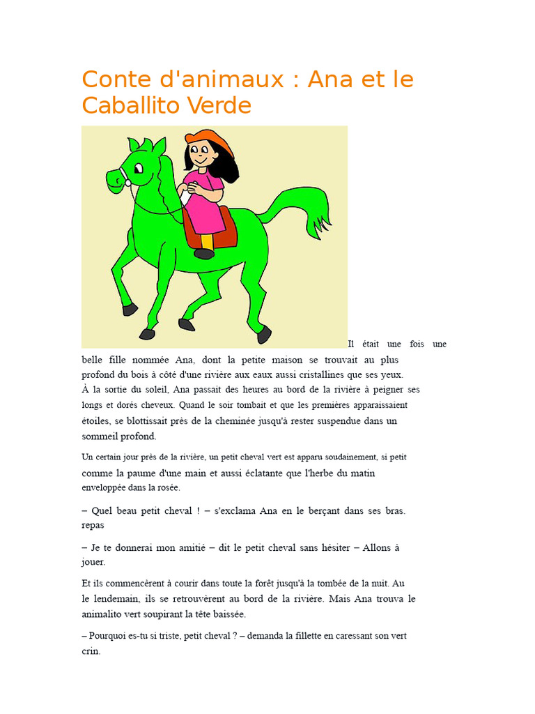 Ana et le Cheval Vert Magique | PDF | Chevaux