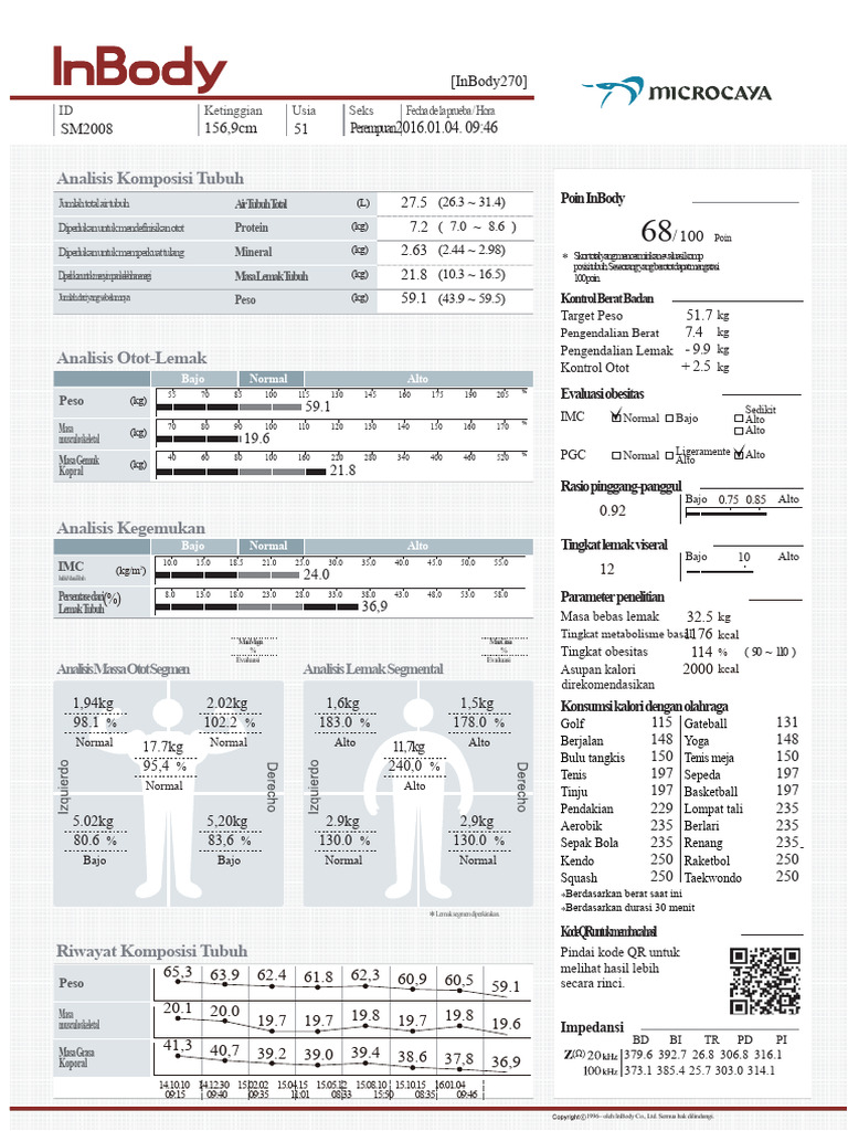 InBody 270 Laporan Dewasa | PDF