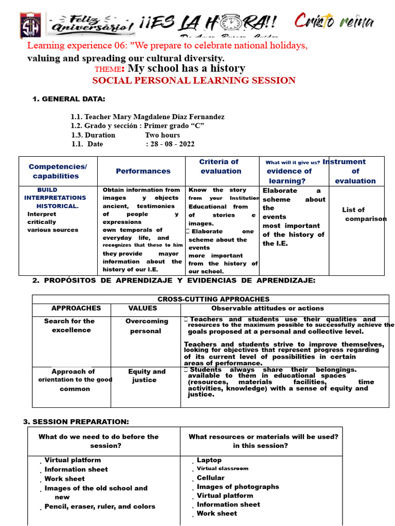 Session P.S History of My School | PDF | Learning