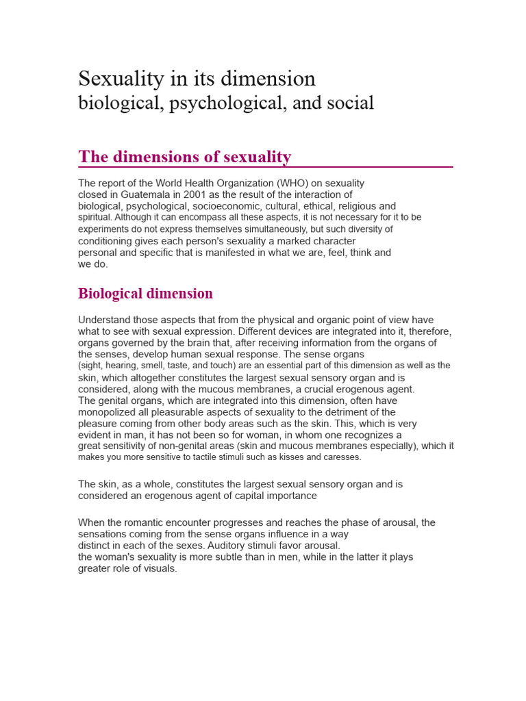 Sexuality in Its Biological Dimension | PDF | Anal Sex | Sexual Intercourse