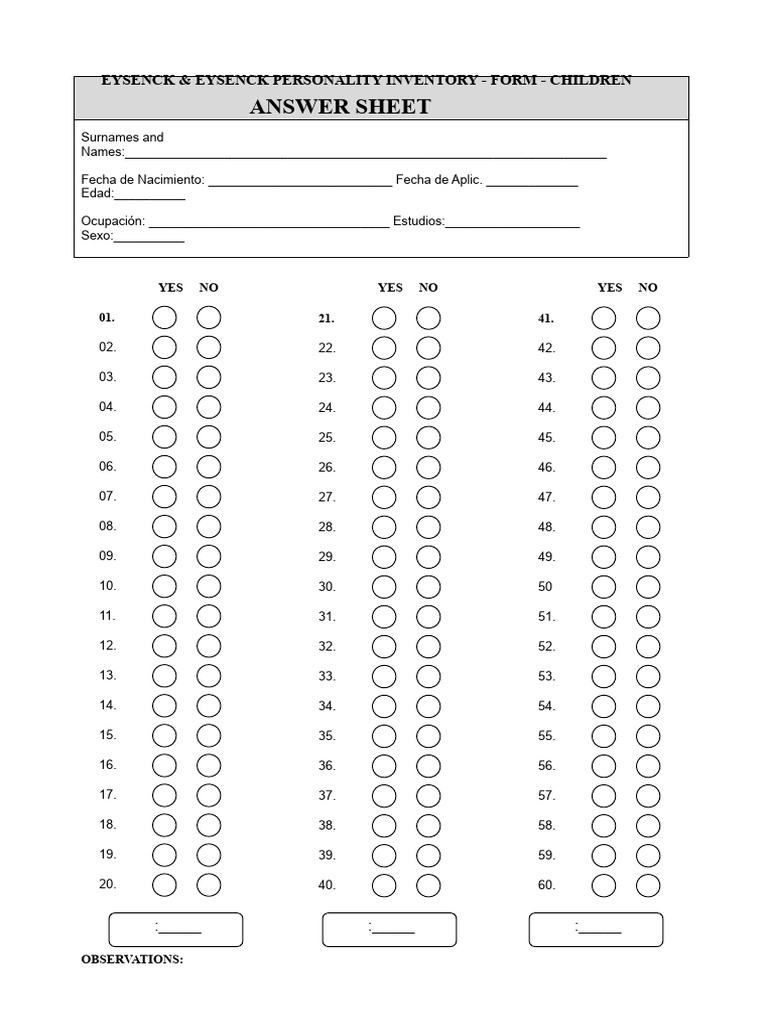 Answer Sheet and Correction | PDF | Scientific Theories | Personality ...