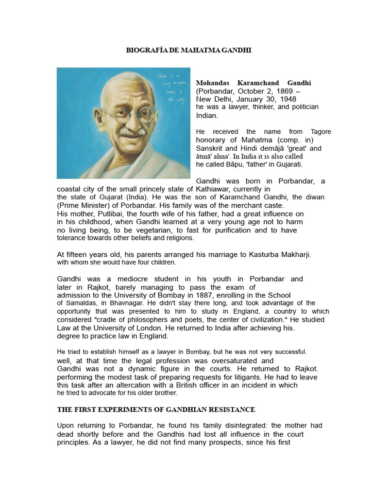 Mahatma Gandhi: Life and Legacy | PDF | Mahatma Gandhi