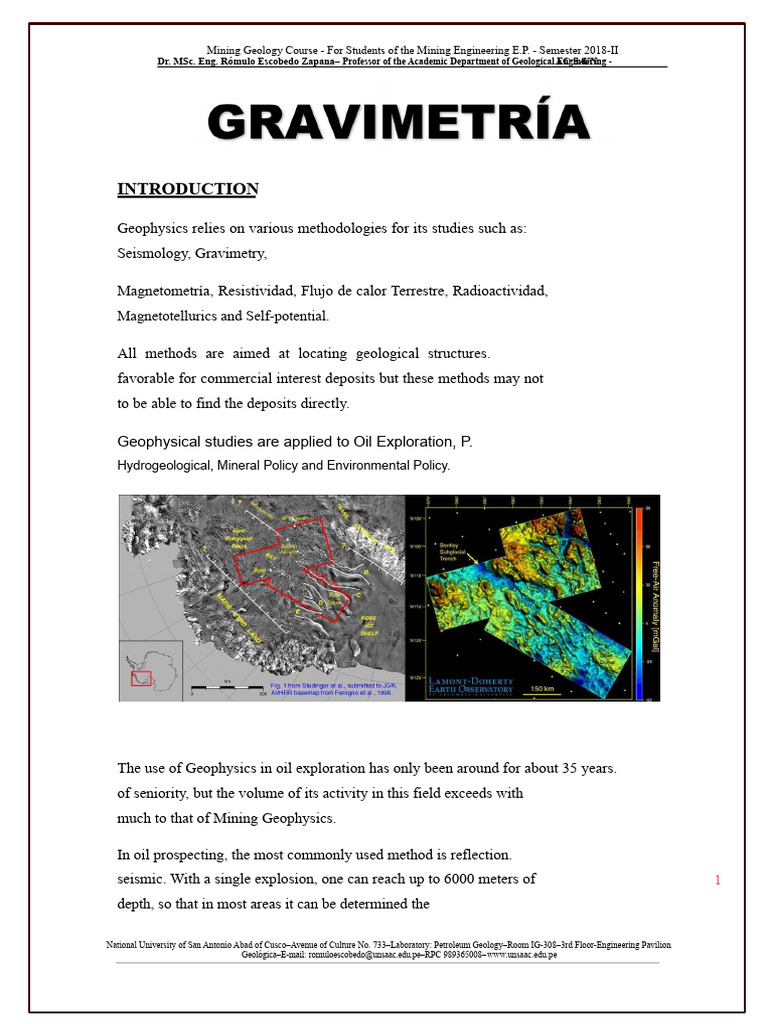 Geophysical Methods in Mining Geology | PDF | Geophysics | Pendulum