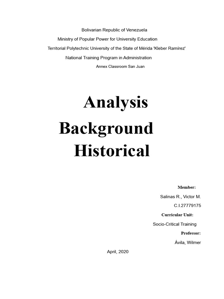 Historical Background of Planning at Both The Global and National ...