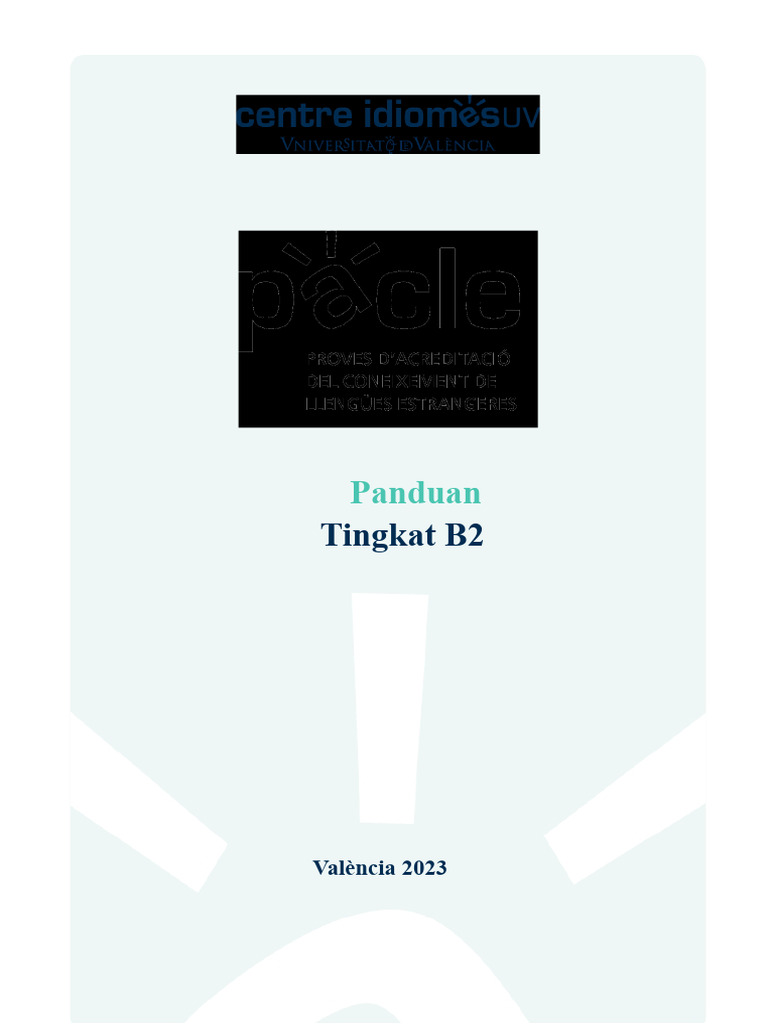 Panduan Ujian B2 PACLE Universitas Valencia | PDF