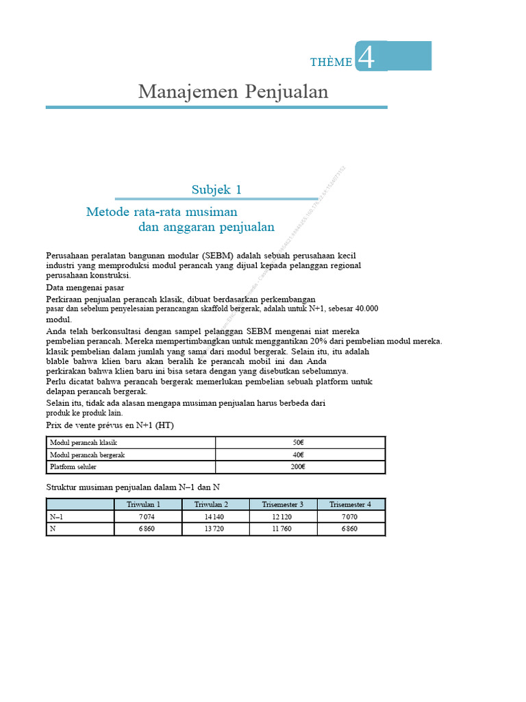 Proyeksi Penjualan dan Anggaran Musiman | PDF