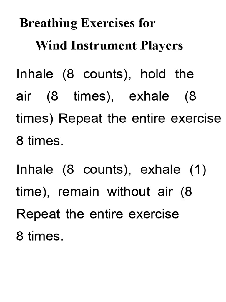 Breathing Techniques for Wind Players | PDF | Breathing | Exhalation
