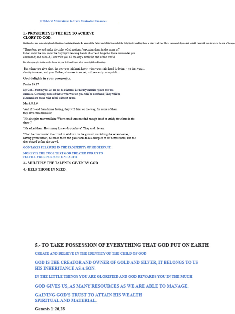Biblical Principles for Financial Control | PDF | Heaven | God
