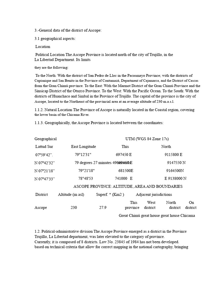 Ascope Province: Geography and Economy | PDF | Employment | Agriculture